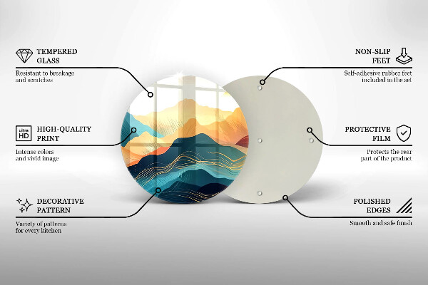 Deska kuchenna szklana Abstrakcyjny pejzaż gór