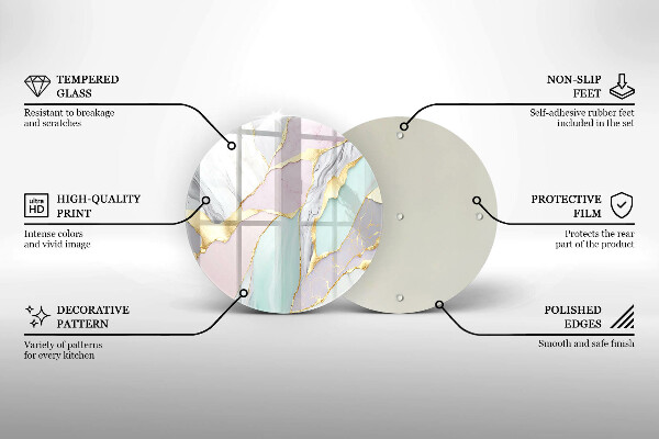 Deska kuchenna szklana Pastelowy marmur