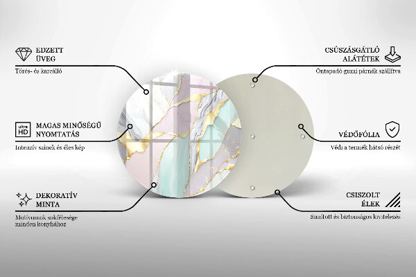 Deska kuchenna szklana Pastelowy marmur