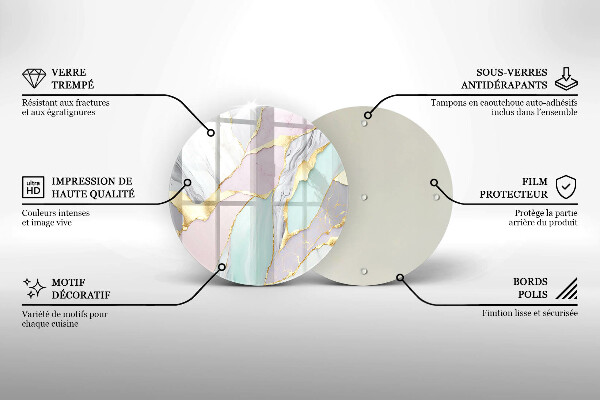 Deska kuchenna szklana Pastelowy marmur