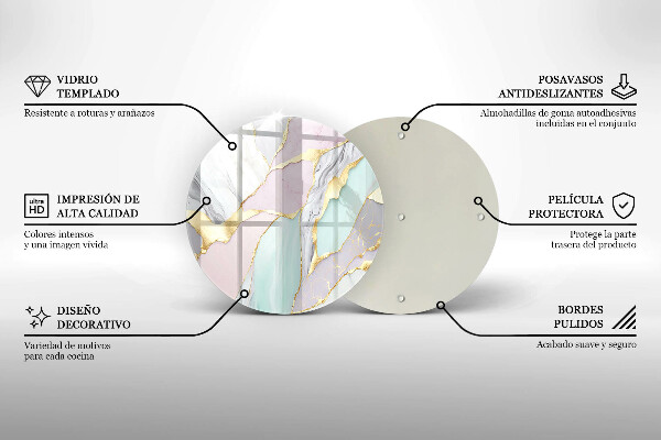 Deska kuchenna szklana Pastelowy marmur