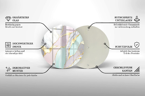Deska kuchenna szklana Pastelowy marmur