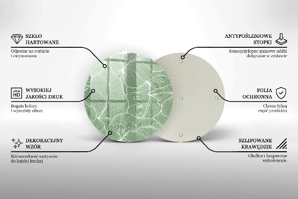 Deska kuchenna szklana Linearne liście