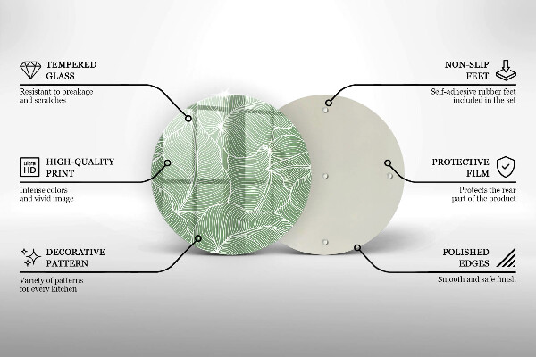 Deska kuchenna szklana Linearne liście