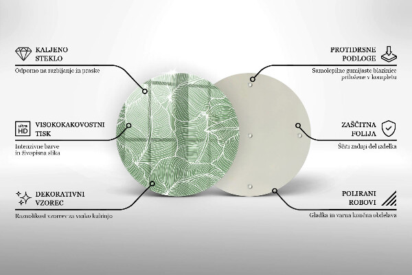 Deska kuchenna szklana Linearne liście