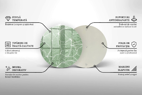 Deska kuchenna szklana Linearne liście