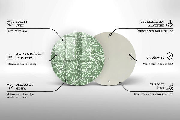 Deska kuchenna szklana Linearne liście