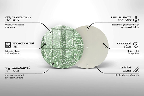Deska kuchenna szklana Linearne liście