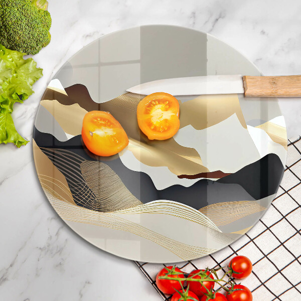 Deska kuchenna szklana Abstrakcja złote góry