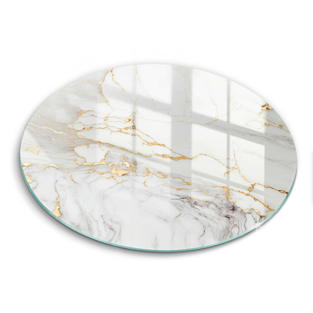 Deska kuchenna szklana Jasny marmur ze złotem
