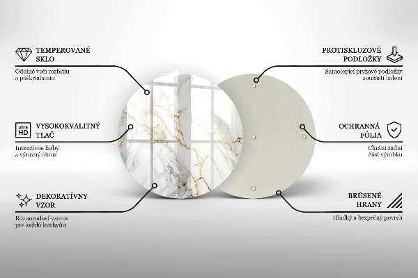 Deska kuchenna szklana Jasny marmur ze złotem