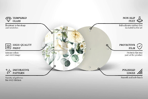 Deska kuchenna szklana Akwarelowe kwiaty