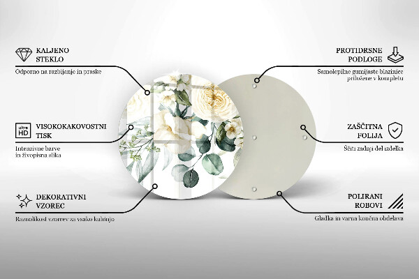 Deska kuchenna szklana Akwarelowe kwiaty
