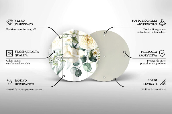 Deska kuchenna szklana Akwarelowe kwiaty