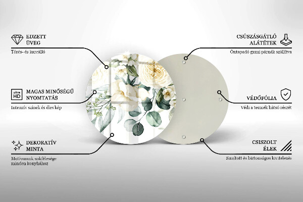 Deska kuchenna szklana Akwarelowe kwiaty