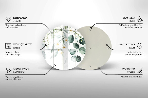 Deska kuchenna szklana Akwarelowe rośliny