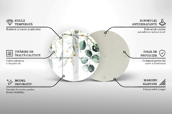 Deska kuchenna szklana Akwarelowe rośliny