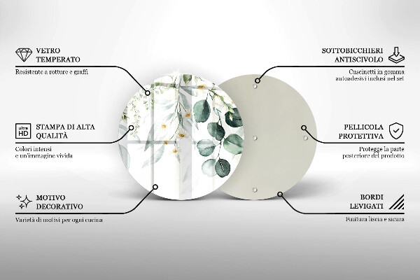 Deska kuchenna szklana Akwarelowe rośliny