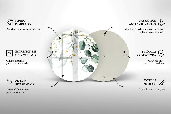 Deska kuchenna szklana Akwarelowe rośliny