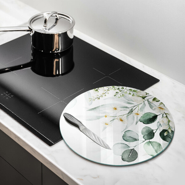 Deska kuchenna szklana Akwarelowe rośliny