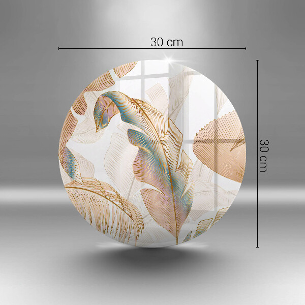 Deska kuchenna szklana Boho pióra i liście