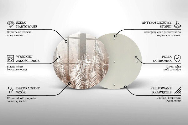 Deska kuchenna szklana Roślinność boho liście