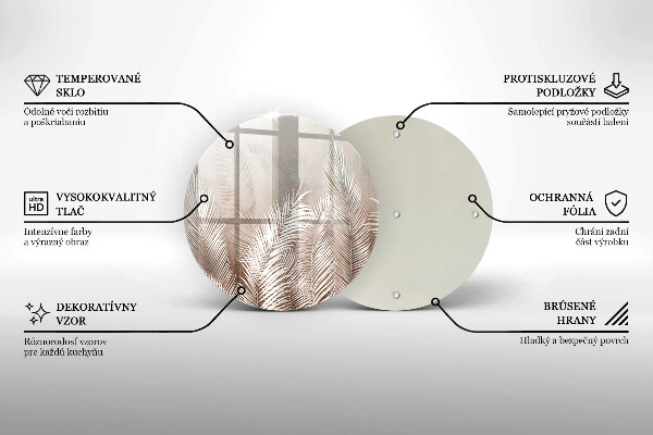 Deska kuchenna szklana Roślinność boho liście