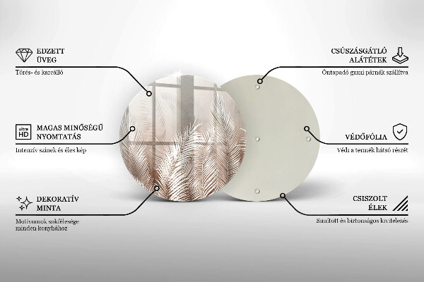 Deska kuchenna szklana Roślinność boho liście