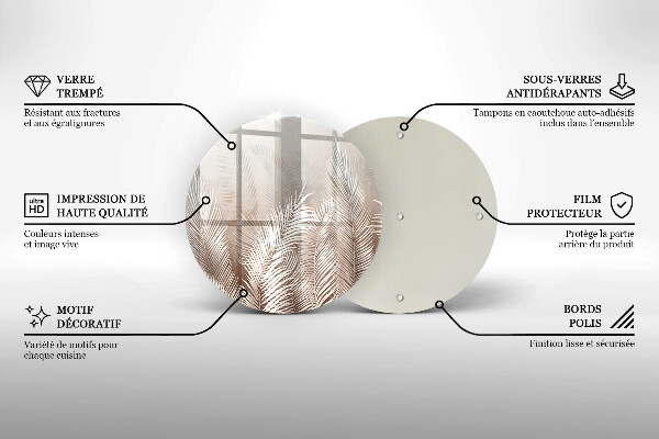 Deska kuchenna szklana Roślinność boho liście
