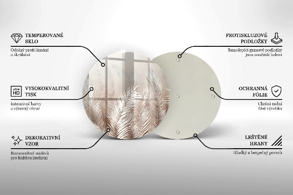 Deska kuchenna szklana Roślinność boho liście