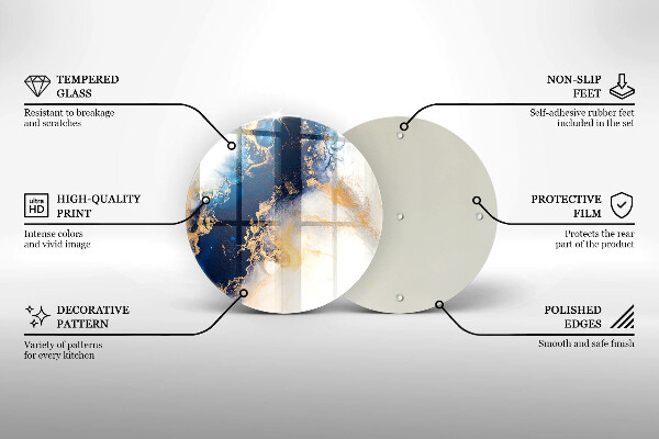 Deska kuchenna szklana Abstrakcja z błękitem