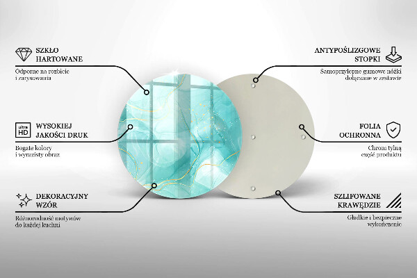 Deska kuchenna szklana Błękitno-złota abstrakcja