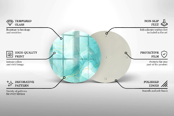 Deska kuchenna szklana Błękitno-złota abstrakcja