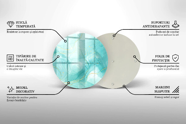Deska kuchenna szklana Błękitno-złota abstrakcja