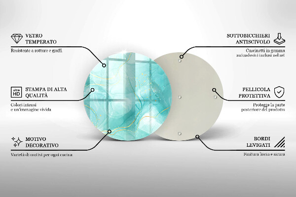 Deska kuchenna szklana Błękitno-złota abstrakcja