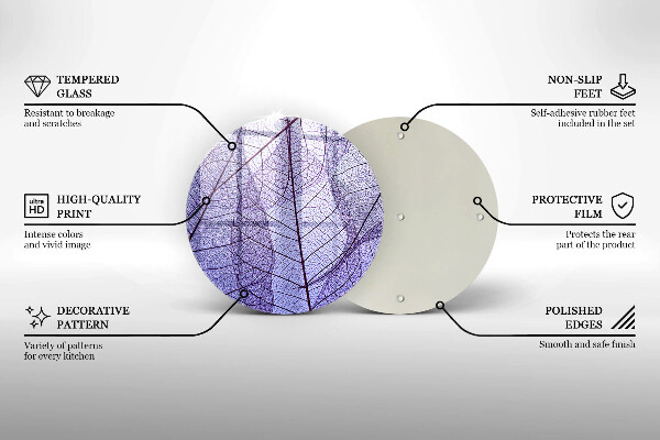 Deska kuchenna szklana Liście z żyłkami
