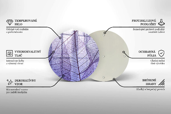 Deska kuchenna szklana Liście z żyłkami