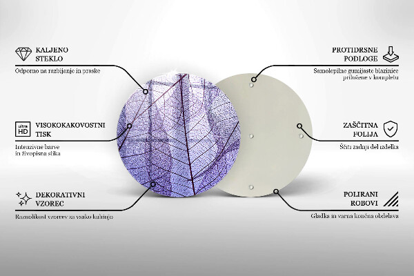 Deska kuchenna szklana Liście z żyłkami