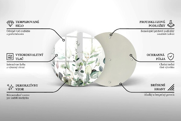 Deska kuchenna szklana Akwarelowe rośliny