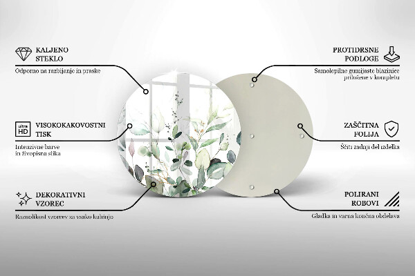 Deska kuchenna szklana Akwarelowe rośliny