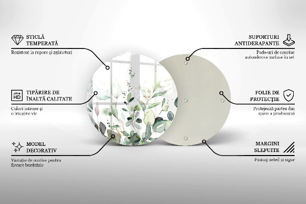 Deska kuchenna szklana Akwarelowe rośliny