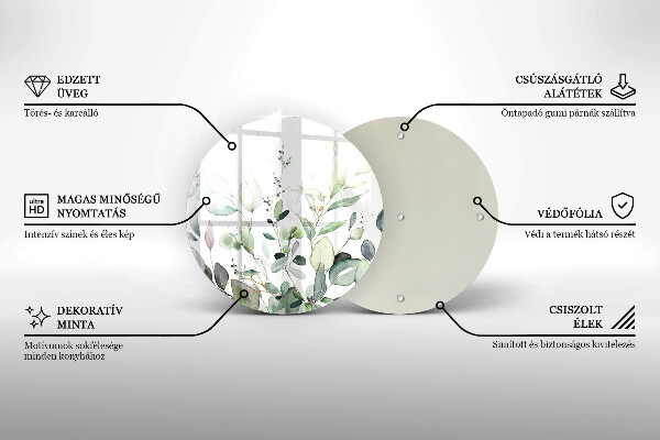 Deska kuchenna szklana Akwarelowe rośliny