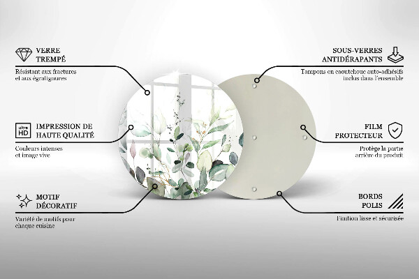 Deska kuchenna szklana Akwarelowe rośliny