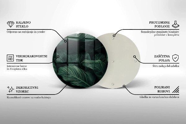 Deska kuchenna szklana Ciemne liście