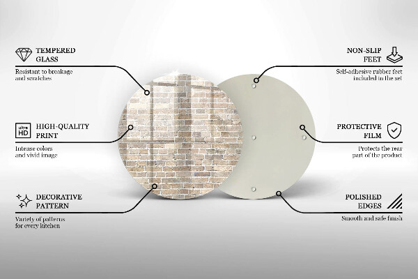 Deska kuchenna szklana Ściana jasne cegły
