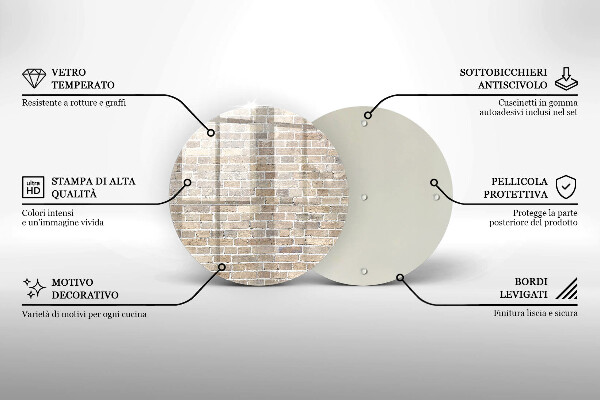 Deska kuchenna szklana Ściana jasne cegły