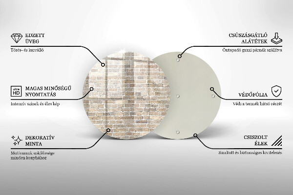 Deska kuchenna szklana Ściana jasne cegły