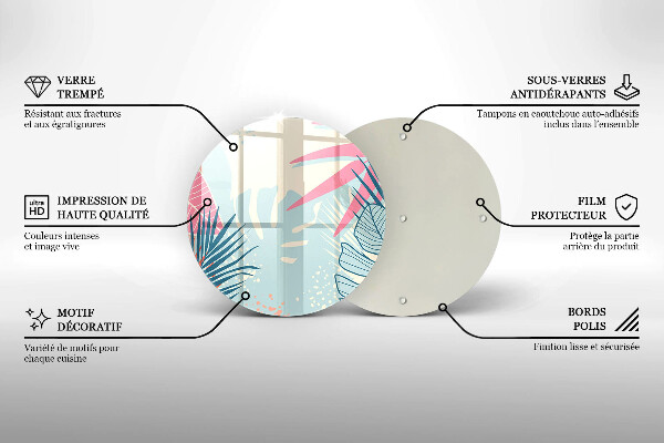 Deska kuchenna szklana Pastelowe liście