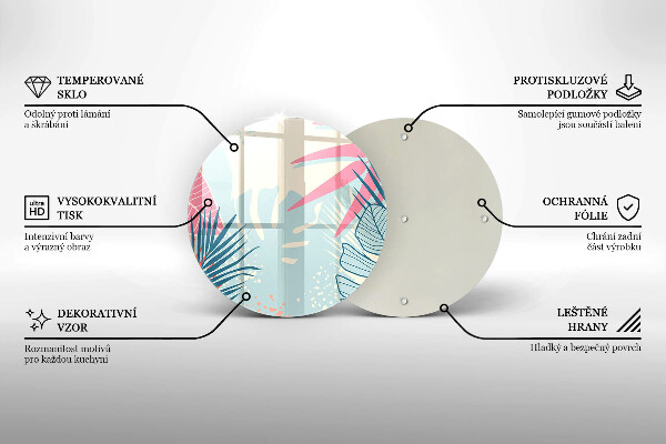 Deska kuchenna szklana Pastelowe liście