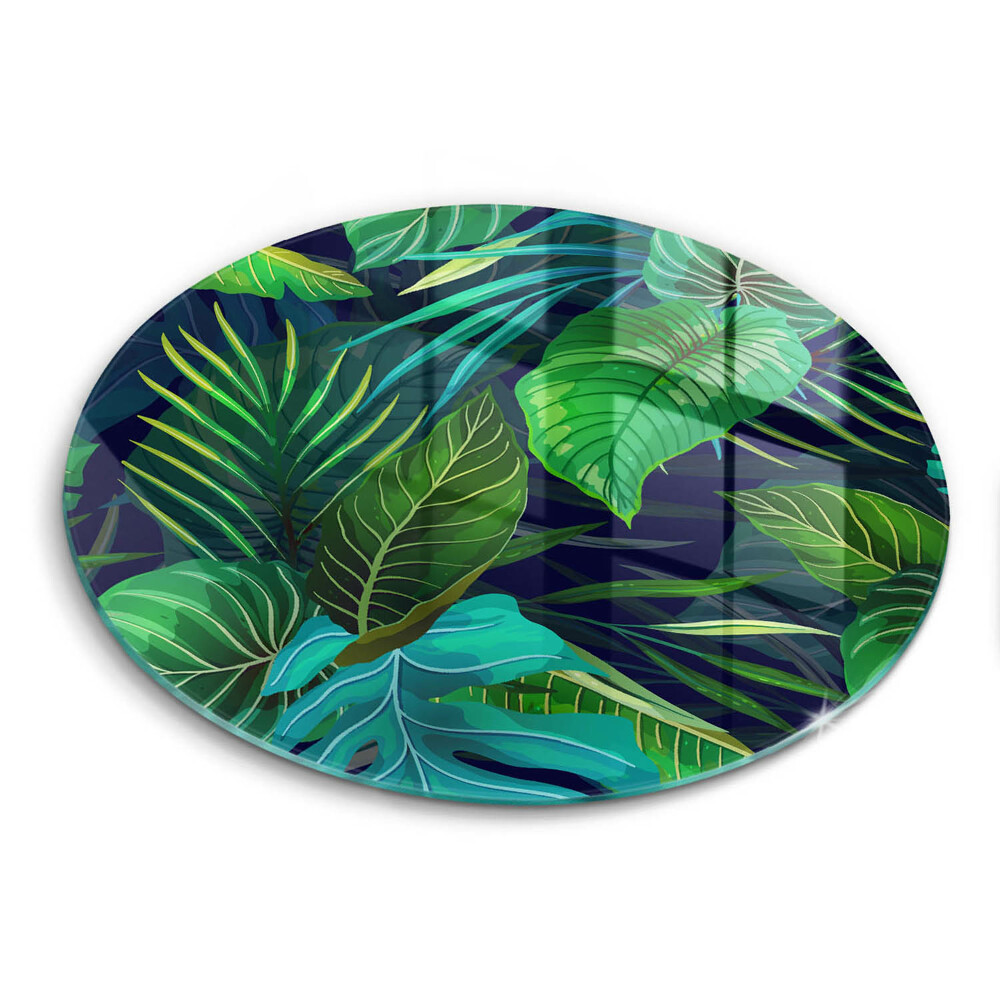 Deska kuchenna szklana Ilustracja dżungla liście